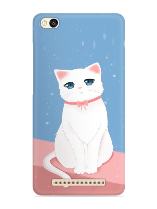 Cute White Cat Snap Case for Xiaomi Redmi 3S