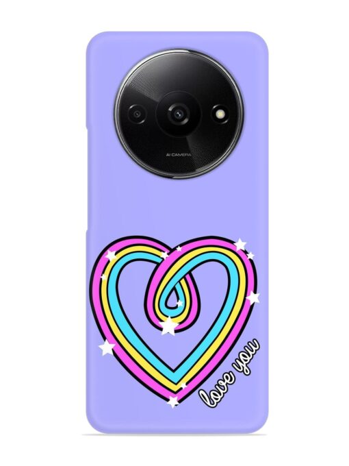 Colorful Rainbow Heart Snap Case for Xiaomi Redmi A3 (2024)