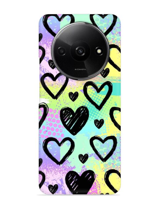 Bright Pattern Hearts Snap Case for Xiaomi Redmi A3 (2024)