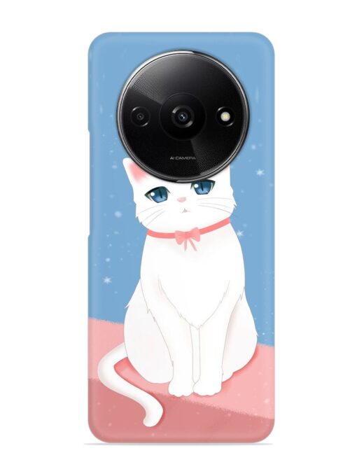 Cute White Cat Snap Case for Xiaomi Redmi A3 (2024)