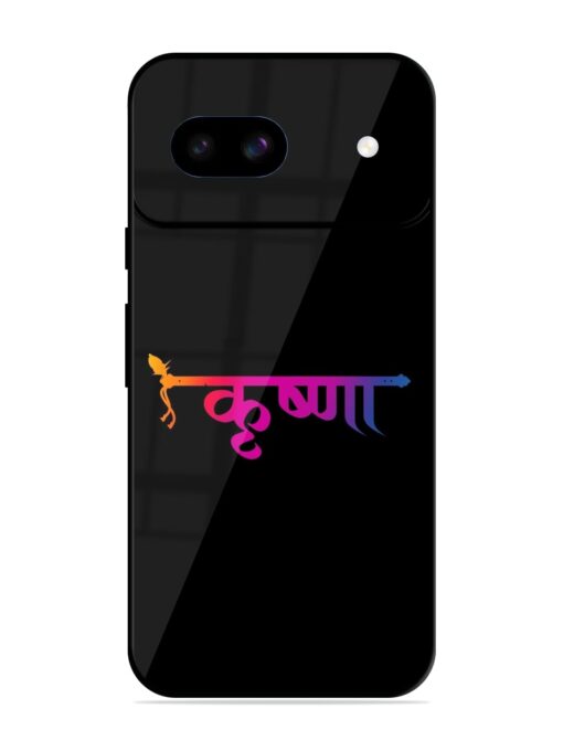 Krishna Typo Glossy Metal Phone Cover for Google Pixel 8A Zapvi