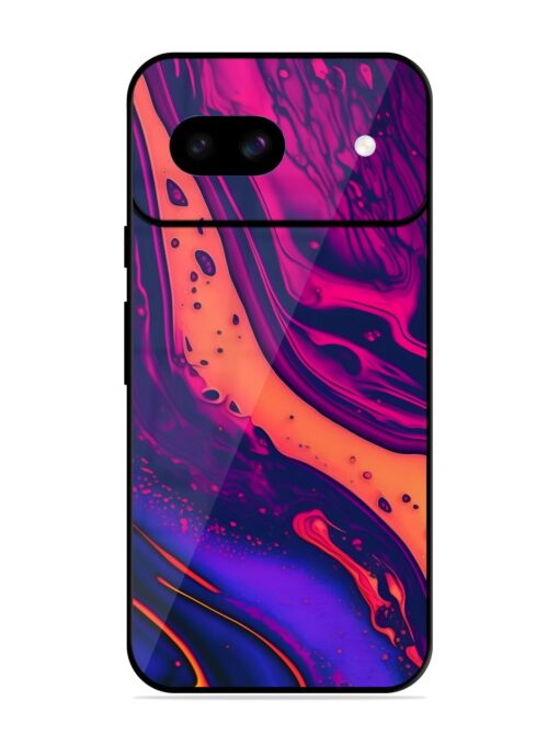 Fluid Blue Pink Art Glossy Metal Phone Cover for Google Pixel 8A