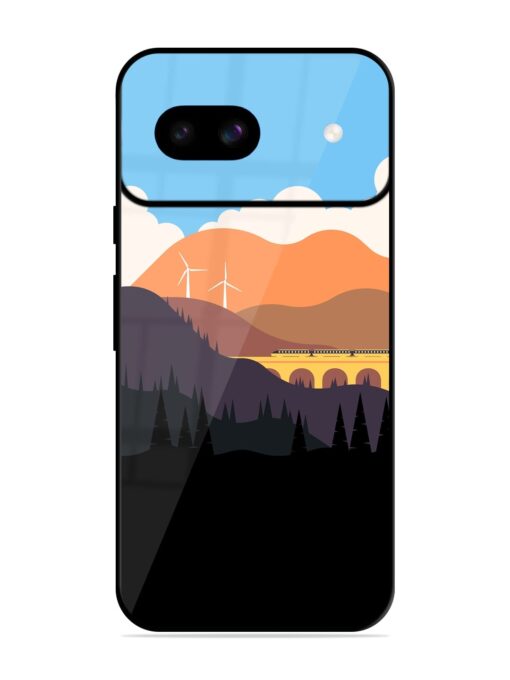 Minimal Mountain Vector Glossy Metal Phone Cover for Google Pixel 8A