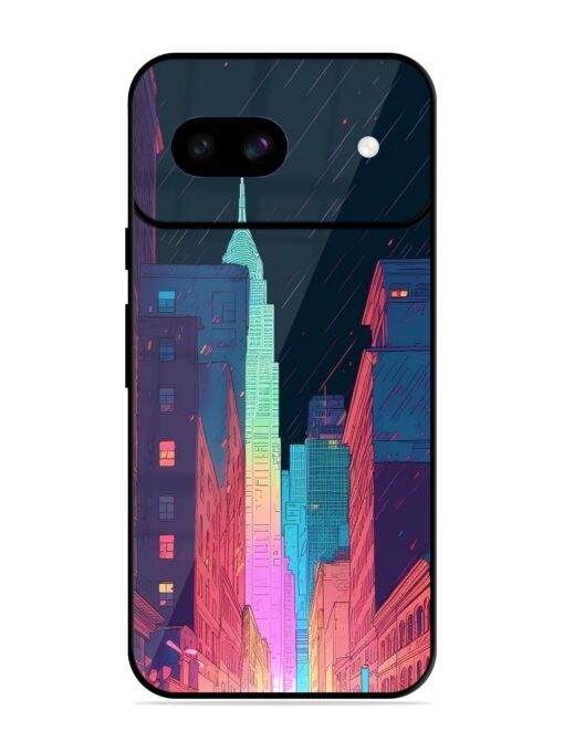 Minimal City Art Glossy Metal Phone Cover for Google Pixel 8A Zapvi