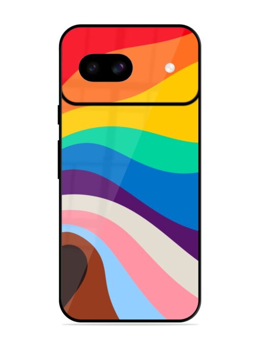 Minimal Pride Art Glossy Metal Phone Cover for Google Pixel 8A