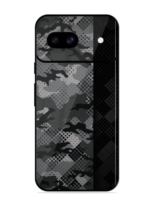 Dark Camouflage Glossy Metal Phone Cover for Google Pixel 8A Zapvi