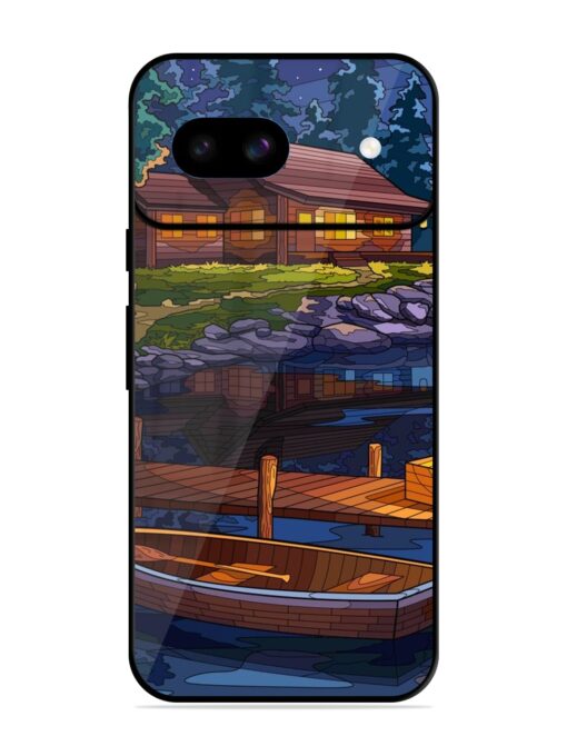 Village Night Scene Glossy Metal Phone Cover for Google Pixel 8A Zapvi