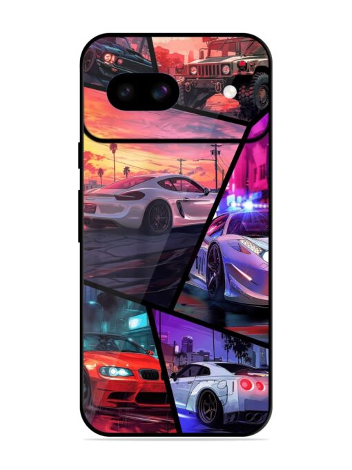 Ride In Pixels Glossy Metal Phone Cover for Google Pixel 8A Zapvi