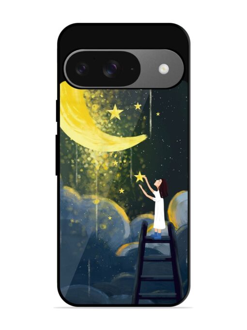 Moonlight Healing Night Illustration Glossy Metal TPU Phone Cover for Google Pixel 9