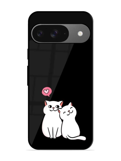 Cat Love Glossy Metal Phone Cover for Google Pixel 9