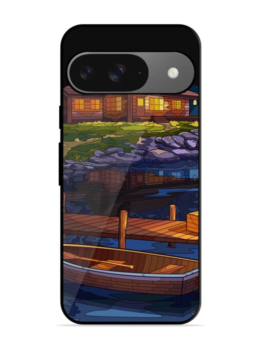 Village Night Scene Glossy Metal Phone Cover for Google Pixel 9 Zapvi