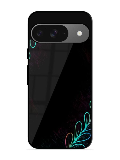 Decorative Line Art Glossy Metal Phone Cover for Google Pixel 9