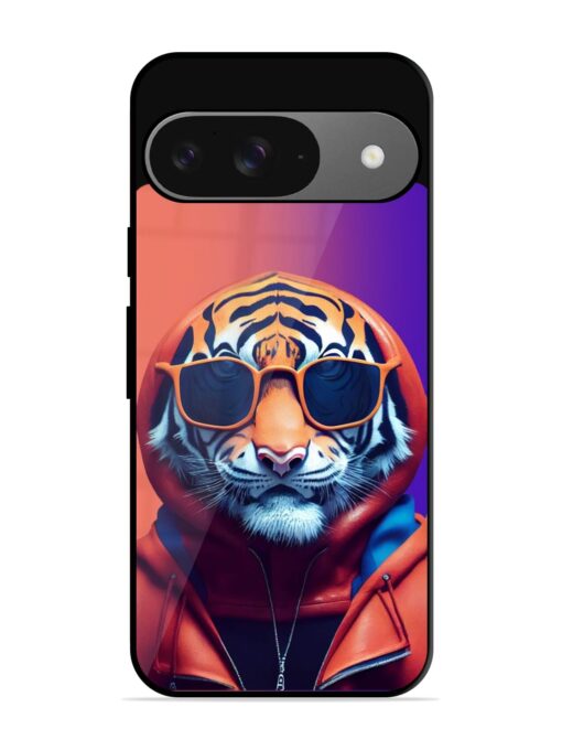 Tiger Animation Glossy Metal Phone Cover for Google Pixel 9 Zapvi