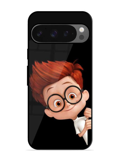 Smart Boy Cartoon Glossy Metal Phone Cover for Google Pixel 9 Pro