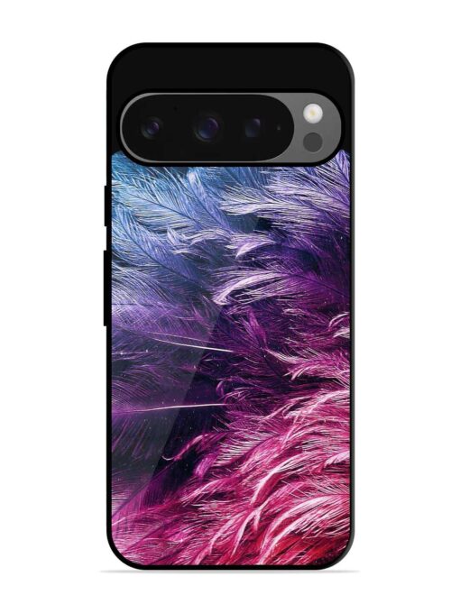 Light Grey Feather Background Glossy Metal Phone Cover for Google Pixel 9 Pro