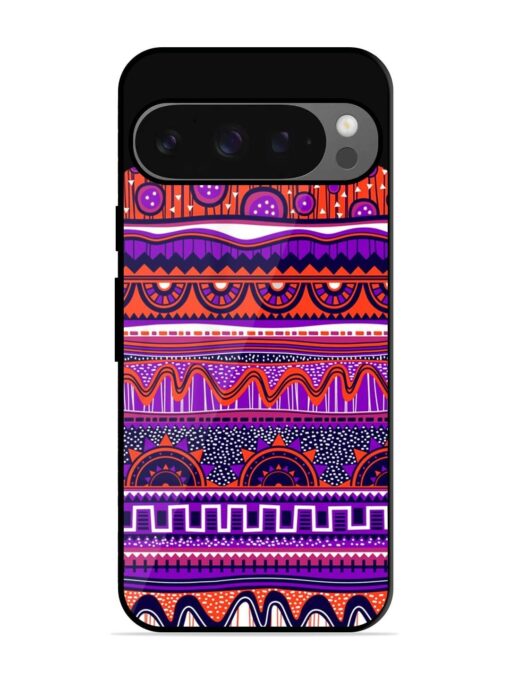 Ethnic Seamless Pattern Glossy Metal TPU Phone Cover for Google Pixel 9 Pro