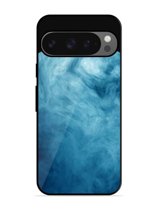 Blue Smoke Art Glossy Metal Phone Cover for Google Pixel 9 Pro