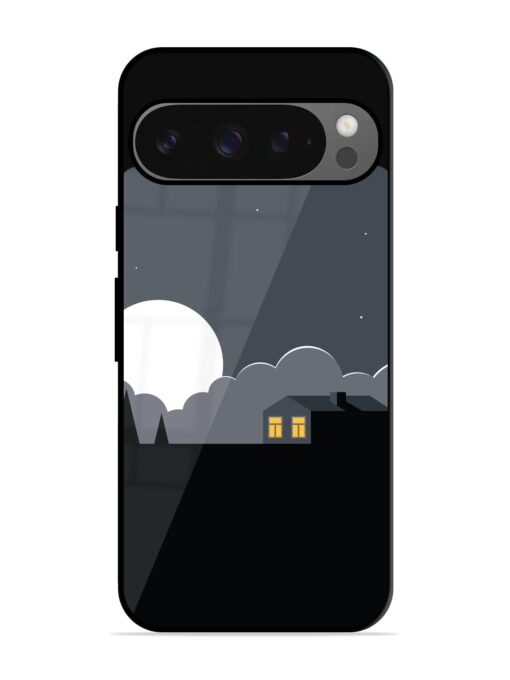 Full Moon Vector Art Glossy Metal Phone Cover for Google Pixel 9 Pro