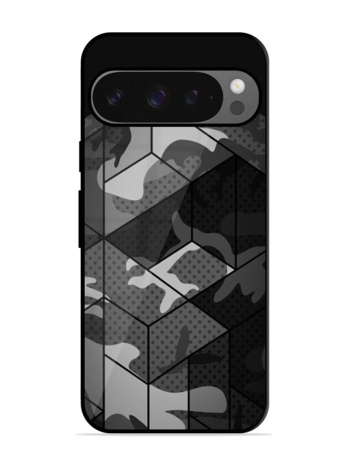 Hexagonal Pattern Glossy Metal Phone Cover for Google Pixel 9 Pro