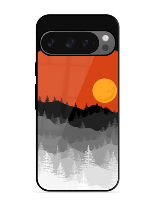 Mountain Lofi Sun Glossy Metal Phone Cover for Google Pixel 9 Pro