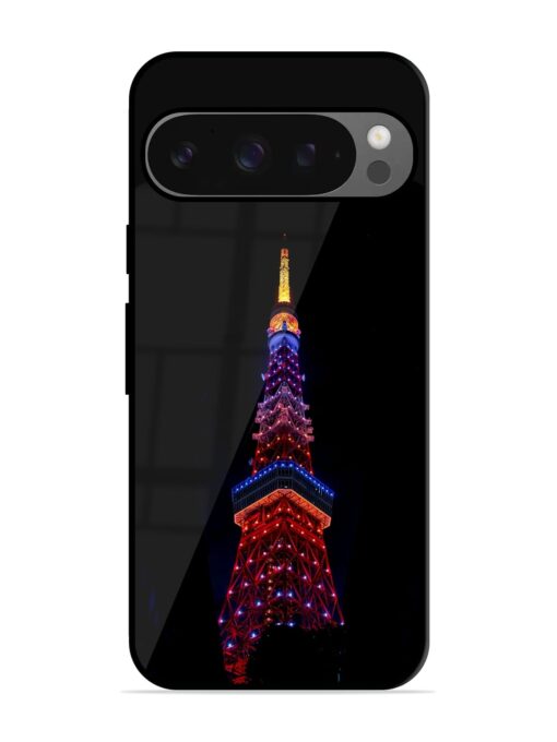 Eiffel Tower Night View Glossy Metal Phone Cover for Google Pixel 9 Pro