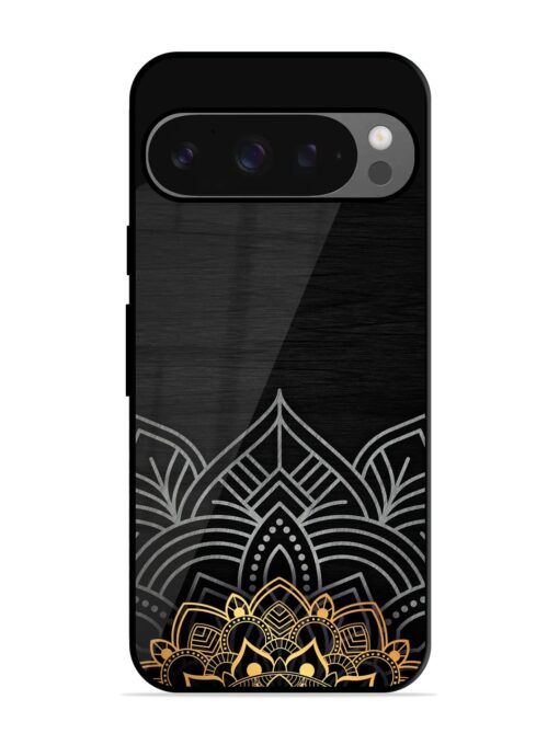 Decorative Golden Pattern Glossy Metal Phone Cover for Google Pixel 9 Pro