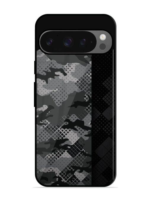 Dark Camouflage Glossy Metal Phone Cover for Google Pixel 9 Pro