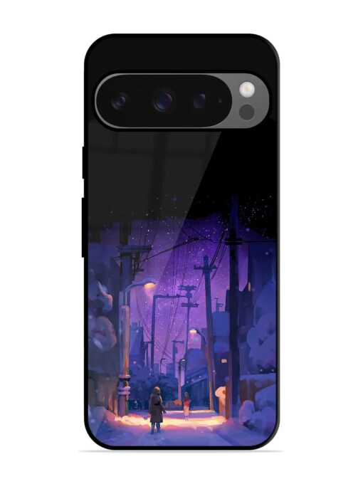 Winter Anime Art Glossy Metal Phone Cover for Google Pixel 9 Pro