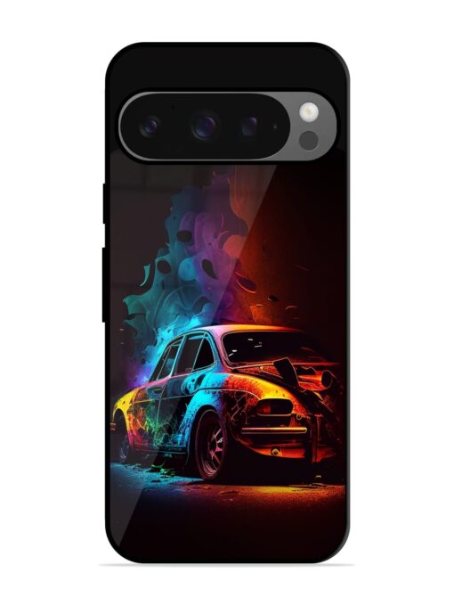 High Classic Car Art Glossy Metal Phone Cover for Google Pixel 9 Pro