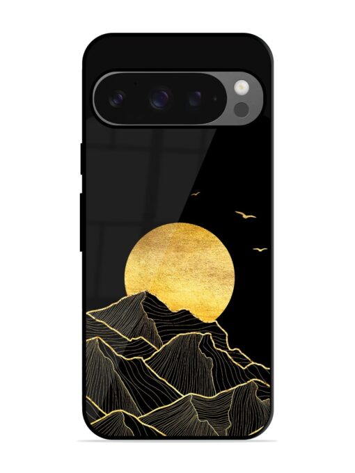 Golden Sunrise Glossy Metal Phone Cover for Google Pixel 9 Pro