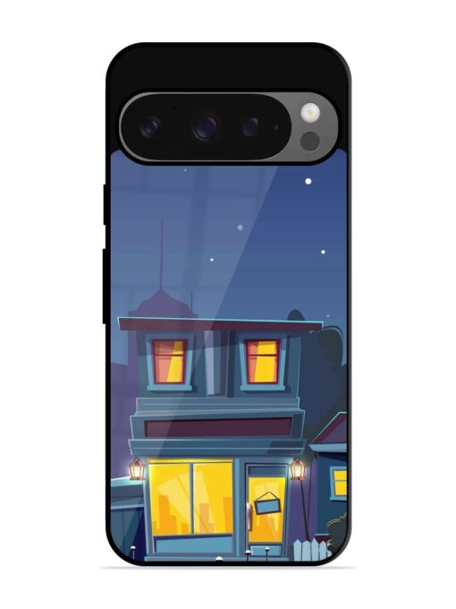 Vector Night House Glossy Metal Phone Cover for Google Pixel 9 Pro