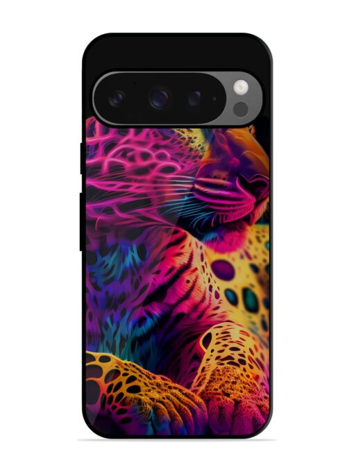 Leopard Art Glossy Metal Phone Cover for Google Pixel 9 Pro