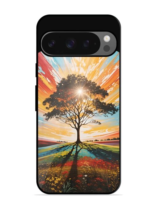 Abstract Tree Colorful Art Glossy Metal Phone Cover for Google Pixel 9 Pro