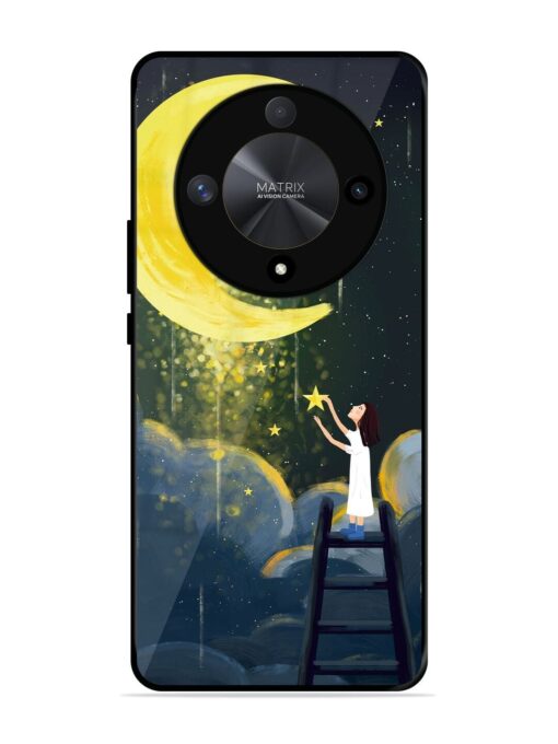 Moonlight Healing Night Illustration Glossy Metal TPU Phone Cover for Honor X9b (5G) Zapvi