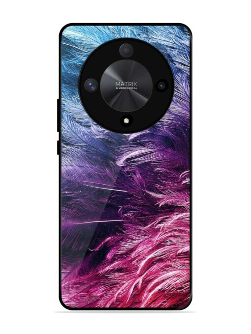 Light Grey Feather Background Glossy Metal Phone Cover for Honor X9b (5G) Zapvi