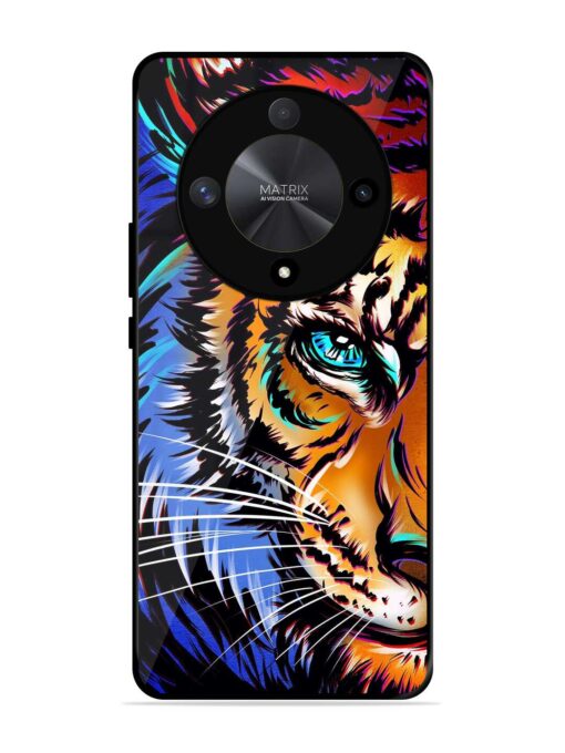 Colorful Lion Art Glossy Metal Phone Cover for Honor X9b (5G) Zapvi