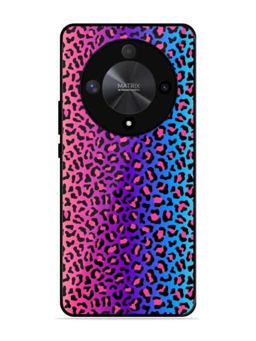 Colorful Leopard Seamless Glossy Metal Phone Cover for Honor X9b (5G) Zapvi