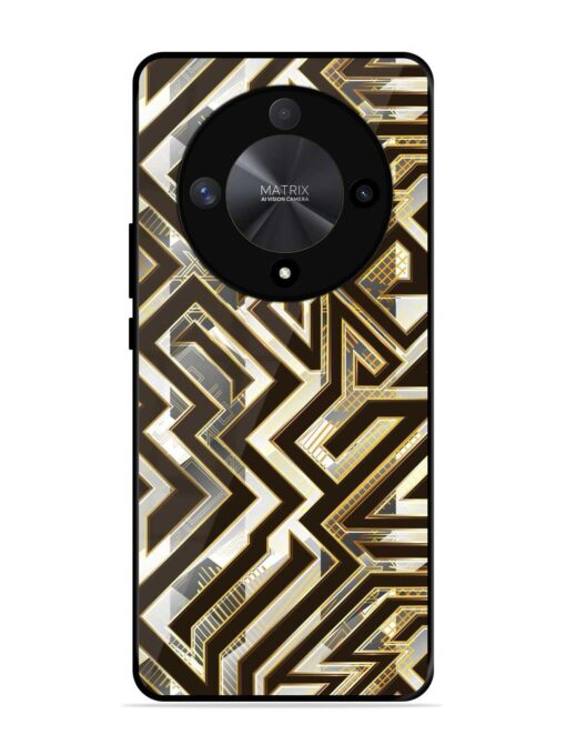 Technology Geometric Seamless Glossy Metal Phone Cover for Honor X9b (5G)