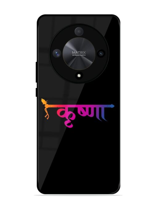 Krishna Typo Glossy Metal Phone Cover for Honor X9b (5G) Zapvi