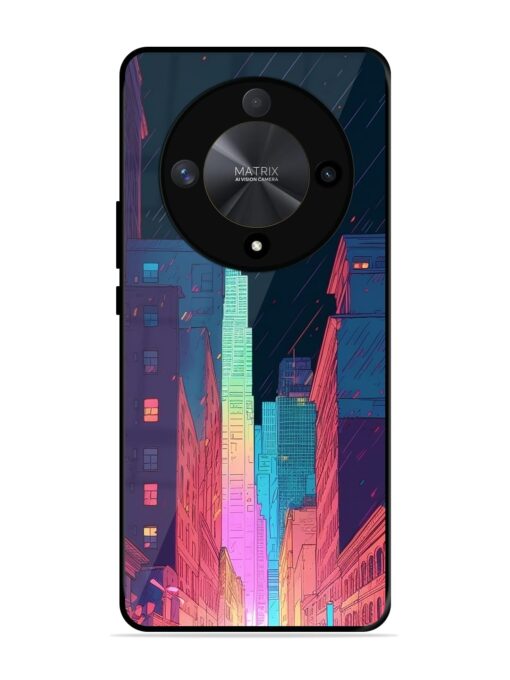 Minimal City Art Glossy Metal Phone Cover for Honor X9b (5G) Zapvi