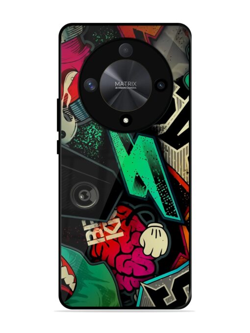 Graffiti Art Glossy Metal Phone Cover for Honor X9b (5G) Zapvi