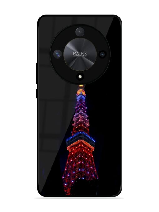 Eiffel Tower Night View Glossy Metal Phone Cover for Honor X9b (5G) Zapvi