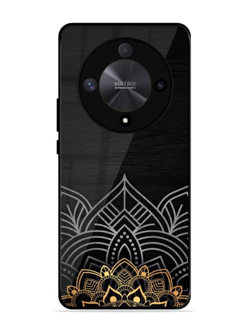 Decorative Golden Pattern Glossy Metal Phone Cover for Honor X9b (5G)