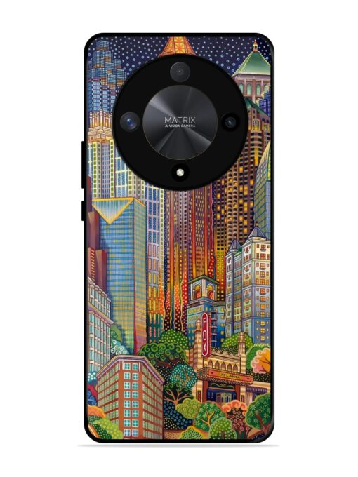 Cityscapes Art Glossy Metal Phone Cover for Honor X9b (5G)