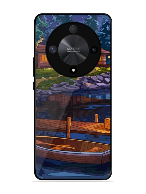 Village Night Scene Glossy Metal Phone Cover for Honor X9b (5G) Zapvi