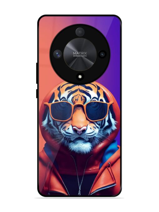 Tiger Animation Glossy Metal Phone Cover for Honor X9b (5G) Zapvi