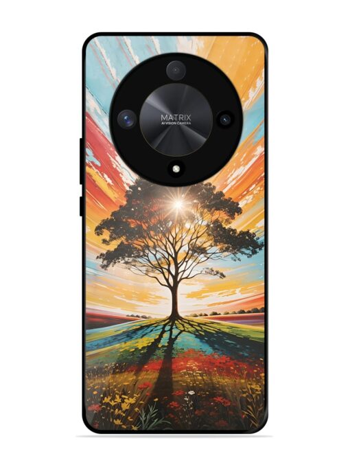 Abstract Tree Colorful Art Glossy Metal Phone Cover for Honor X9b (5G) Zapvi