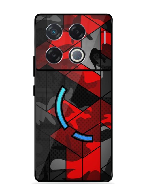 Royal Red Camouflage Pattern Glossy Metal Phone Cover for Infinix Gt 20 Pro (5G) Zapvi