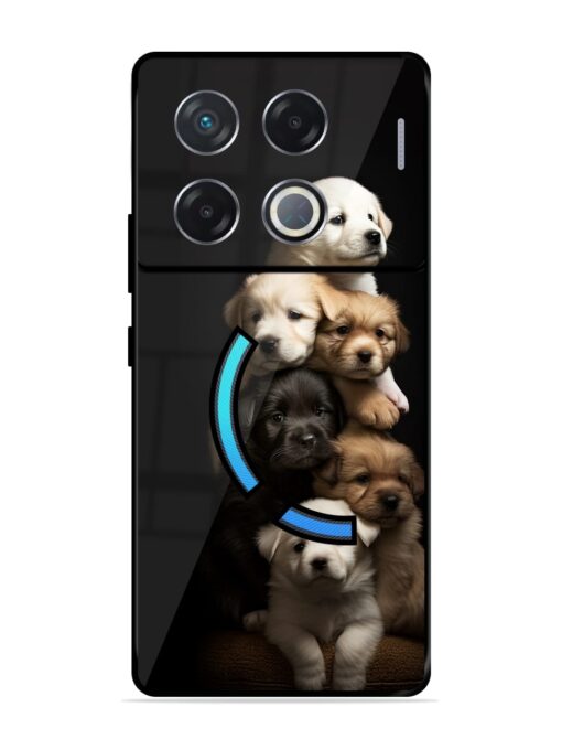 Cute Baby Dogs Glossy Metal Phone Cover for Infinix Gt 20 Pro (5G) Zapvi