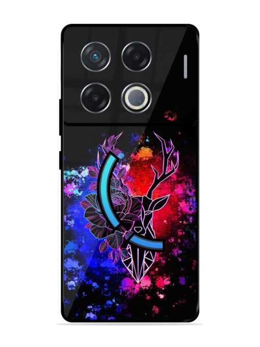 Floral Deer Art Glossy Metal Phone Cover for Infinix Gt 20 Pro (5G) Zapvi